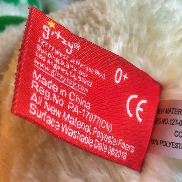 Gitzy White Dog Striped Green Winter Hat & Scarf Plush Stuffed Animal Toy 2016 - Picture 6 of 6